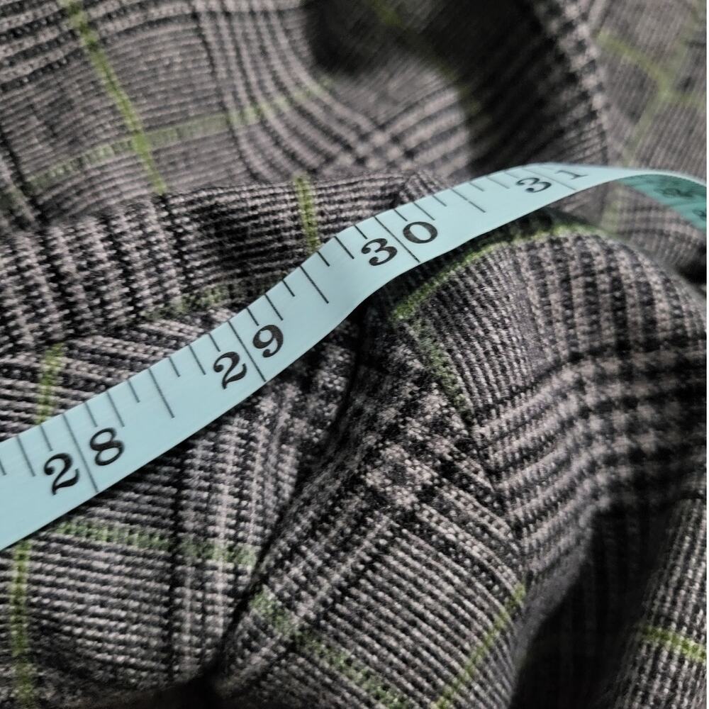 Carlisle Black, White and Lime Plaid Wool Blend Dress Pants - US 18 - Picture 7 of 7